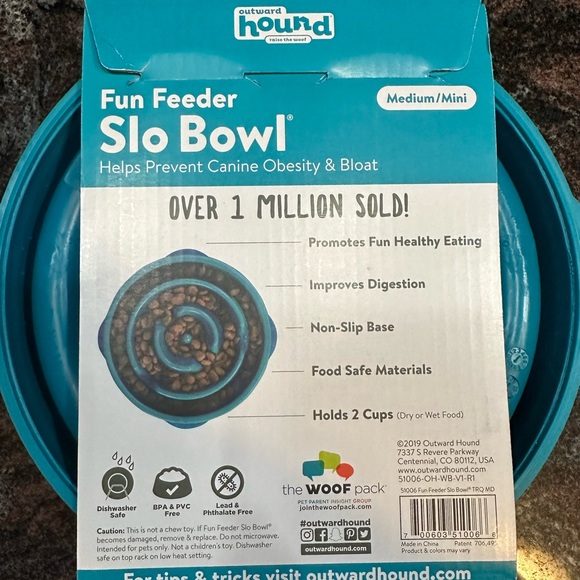 NWT Outward Hound Slow Feeder Bowl - Picture 5 of 7
